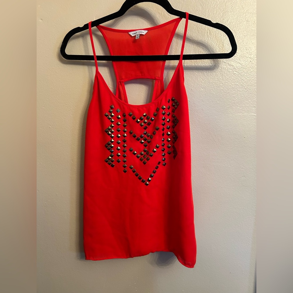 Red Studded Women's Top